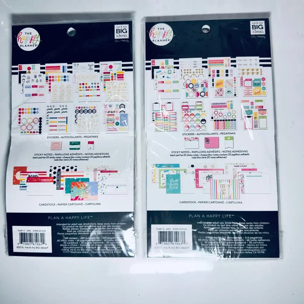 2 Happy Planner Multi Accessory Packs Household & Planner Girl Bundle NEW